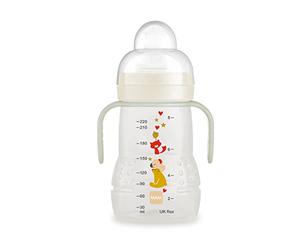 MAM Trainer+ Botella de aprendizaje nocturno (220 ml) con mango luminoso para la transición a la taza, taza para beber con chupete y boquilla antigoteo, 4 meses o más, koala