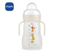 Mam Transition Trainer Bottle 220 Ml Verde, Tetina Skinsoft Y Pico Antivuelco Blando, Asas Ergonómicas, Apto 4+ Meses