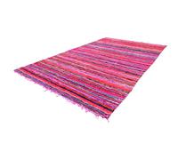 MAM Treasures Chindi - Alfombra de trapo para decoración del hogar, alfombra india bohemia para decoración del suelo, alfombra de algodón colorido, alfombra de sala de estar, alfombra de baño (rosa, 3