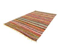 MAM Treasures Chindi - Alfombra de trapo para decoración del hogar, alfombra india bohemia para decoración del suelo, alfombra de algodón colorido, alfombra de sala de estar, alfombra de baño