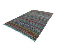 MAM Treasures Chindi - Alfombra de trapo para decoración del hogar, alfombra india bohemia para decoración del suelo, alfombra de algodón colorido, alfombra de sala de estar, alfombra de baño (verde,