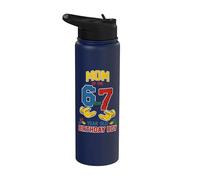 Mamá 67 Meme Cumpleaños 7 Años Bloques De Construcción Ladrillos Stainless Steel Insulated Water Bottle