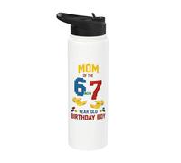 Mamá 67 Meme Cumpleaños 7 Años Bloques De Construcción Ladrillos Stainless Steel Insulated Water Bottle