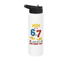 Mamá 67 Meme Cumpleaños 7 Años Bloques De Construcción Ladrillos Stainless Steel Insulated Water Bottle
