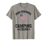 Mamá Abuela Camping Leyenda Bandera Americana Mujeres Camping Camiseta