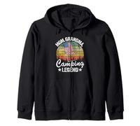Mamá Abuela Camping Leyenda Bandera Americana Mujeres Camping Sudadera con Capucha
