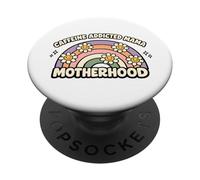Mamá adicta a la cafeína Divertido Dicho día de la Madre PopSockets PopGrip Adhesivo