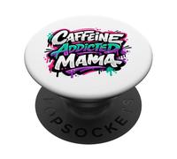 Mamá adicta a la cafeína Divertido Dicho día de la Madre PopSockets PopGrip Adhesivo