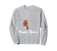 Mama Africa - Mapa de África Sudadera, Unisex para Adultos, Gris Jaspeado, M