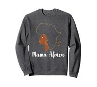 Mama Africa - Mapa de África Sudadera, Unisex para Adultos, Jaspeado Oscuro, XXL