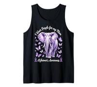 Mamá Alzheimer Concientización Elefante Vestir Púrpura Para Mi Mamá Camiseta sin Mangas