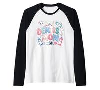 Mamá Asistente Dental Amor Dental Higienista Mujeres Camiseta Manga Raglan