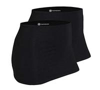 mama band - Calentador de riñón doble para mantener el área de los riñones y la cadera caliente | Extensión de camiseta., negro / negro, XS-S