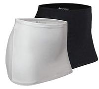 mama band - DOPPELPACK de calentadores de riñones para mantener calientes las zonas de los riñones y las caderas | Extensión de camiseta., blanco, negro, M/XL