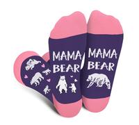 MAMA BEAR Calcetines Divertidos para Mujer Madre - Regalos Originales Graciosos Dia de la Madre Navidad Cumpleaños San Valentin Pascua para Mama Esposa Amigas-Regalos Amigo Invisible-Funny Socks Women