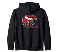 Mama Bear Cuadros Amor Familiar Naturaleza Mamá Sudadera con Capucha