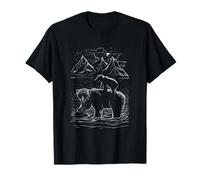 Mama Bear Cub Arte Senderismo Camping Vida Silvestre Naturaleza Amante Camiseta