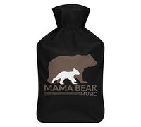 Mama Bear Music Botella de agua de goma con cubierta de felpa suave, bolsa de agua caliente para invierno, manos y pies, protección contra el frío, 1000 ml