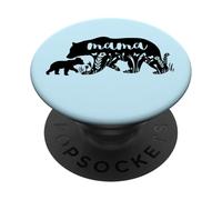 Mama Bear with 1 Cub Día de la Madre Mamá Anuncio de Embarazo PopSockets PopGrip Adhesivo