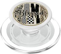 Mama Blessed Checkered Leopard Pattern Aesthetic PopSockets PopGrip para MagSafe