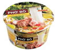 MAMA Bowl Fideos de Arroz Instantáneos, Pho Bo, Carne de Res, Vietnamitas 65g