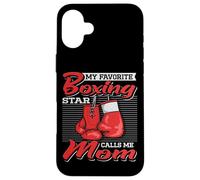 Mamá boxeadora Mi Estrella de Boxeo Favorita me Llama mamá Deportes de Combate Carcasa para iPhone 16 Plus