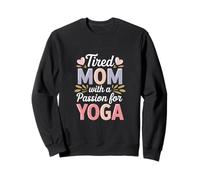 Mamá Cansada con Una Pasión por El Yoga Divertido Yoga Mamá Sudadera