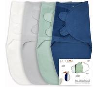 Mama Cheetah Bolsa de pañales para bebé, manta de algodón orgánico, bolsa de dormir ajustable, pañales fácil para niño niña 0-3 meses, Baby Essentials, paquete de 4