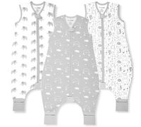 Mama Cheetah - Saco de dormir para bebé con pies 2T, 0.5 TOG Organic Cotton Baby Wearable Blankets with Legs, Baby Sleeping Bag for Walkers, Early Walker Medium, 3-Pack