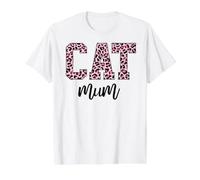 Mamá con Estampado de Leopardo Rosa Supercute For Fine Fans Camiseta gráfica económica, Hombre, Blanco, L