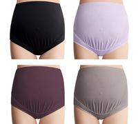 Mama Cotton High Waist Maternity Panties Ropa Interior, Estilos clásicos de Cintura Alta, Multicolor, Paquete de 4, 3XL (Pack de 4) para Mujer