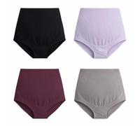 Mama Cotton Women's Over The Bump Maternity Panties High Waist Full Coverage Pregnancy Underwear (Multicolor E 4 Pack, Size-XXL)