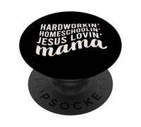 Mamá cristiana que educa en casa, mamá que estudia en casa inspirada por la fe PopSockets PopGrip Adhesivo