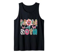 Mamá de Ambos Camisa Rosa Azul Lindo Floral Leopardo Vaca Estampado Camiseta sin Mangas