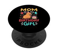 Mamá De La Niña Del Cumpleaños Lindo Capybara Cumpleaños Familia Coincid PopSockets PopGrip Adhesivo