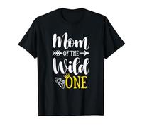 Mamá De La Salvaje Un Cumpleaños Primera Fiesta Primera Cosa Mamá Camiseta gráfica económica, Hombre, Negro, S
