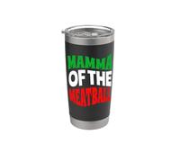Mamá de las albóndigas, bandera de Italia, colorea a una mamá italiana Vaso térmico de acero inoxidable de doble pared
