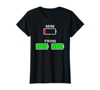 Mamá de los gemelos mamá batería agotada padres regalo madre Camiseta