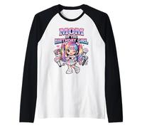 Mamá del Cumpleaños Chica Coreana Música Popular K-Pop Amantes Camiseta Manga Raglan