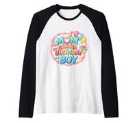 Mamá del Cumpleaños Niño Divertido Hijo B-Day Madre Mamá Mamá Lindo Camiseta Manga Raglan