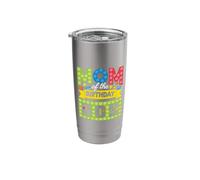 Mamá Del Niño De Cumpleaños Bloque De Construcción De Ladrillos De Construcción Niño Vaso térmico de acero inoxidable de doble pared