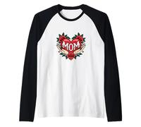 Mamá Día de la Madre Mujer para Madres Abuela de Hijo e Camiseta Manga Raglan