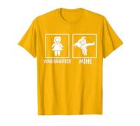 Mamá Divertida de una Chica Jiu Jitsu Camiseta, Hombre, Dorado Brillante, XL