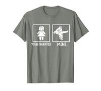 Mamá Divertida de una Chica Jiu Jitsu Camiseta, Hombre, Verde Militar Jaspeado, XL