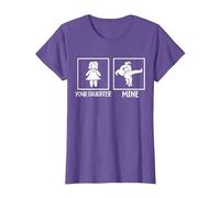 Mamá Divertida de una Chica Jiu Jitsu Camiseta, Mujer, Morado Jaspeado, S