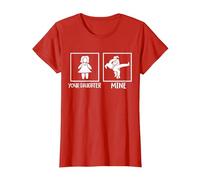 Mamá Divertida de una Chica Jiu Jitsu Camiseta, Mujer, Rojo, XXL