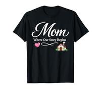 Mamá Donde Comienza Nuestra Historia Familia Amor Día de la Madre Cita Camiseta
