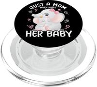 Mamá Elefante Amor "Just A Mom Who Loves Her Baby Elephant" PopSockets PopGrip para MagSafe