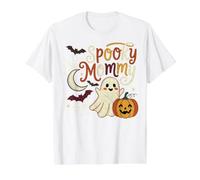 Mamá Espeluznante, Linda mamá Fantasma, Calabaza, murciélago, telaraña, Halloween, mamá Camiseta gráfica económica, Hombre, Blanco, S