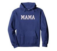 Mama Floral Patchwork Style Lettering Cute Vintage Mom Sudadera con Capucha